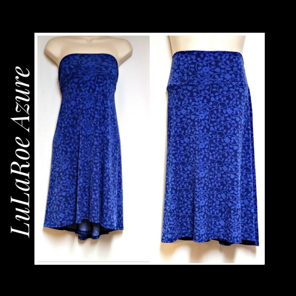LuLaRoe Azure Skirt Blue on Blue Size XL NWOT's
